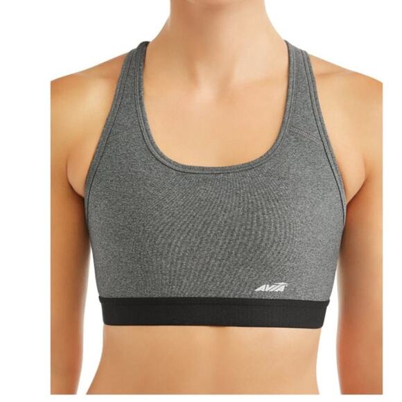 Avia Women's Medium Support Grey Racerback Sports Bra Plus Size XXL/20 - Picture 1 of 7